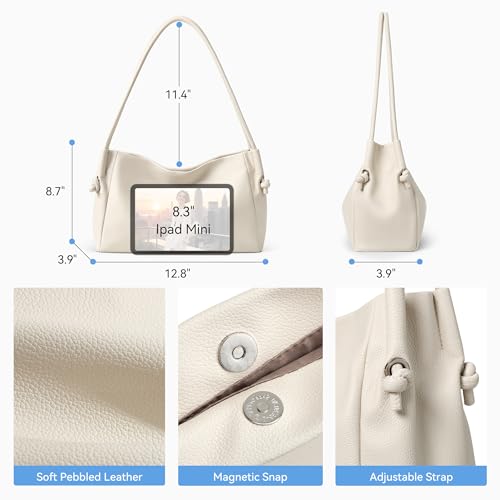 Image of BOSTANTEN Shoulder Bag for Women Pebbled Vegan Leather Purse Soft Handbag