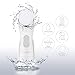 PESSIDO Facial Cleansing Brush, Waterproof Spin Face Brush Set with Holder and 6 Brush Heads, Gentle Exfoliating, Deep Cleansing, Massaging and Removing Blackhead for Women and Men (White)