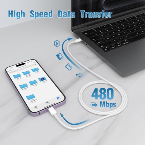 EXDJUP USB-C to Lightning Cable 2Pack 6FT - image 5