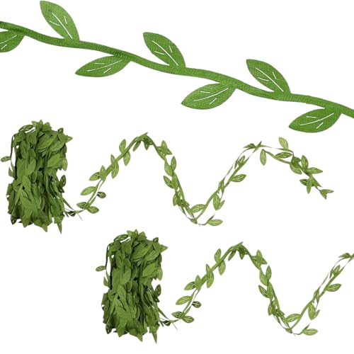 2 enredaderas falsas, hiedra falsa, hojas artificiales, vid para dormitorio estético, cinta de hojas, hojas de guirnalda verde, plantas colgantes artificiales, para manualidades, hogar, decoración de
