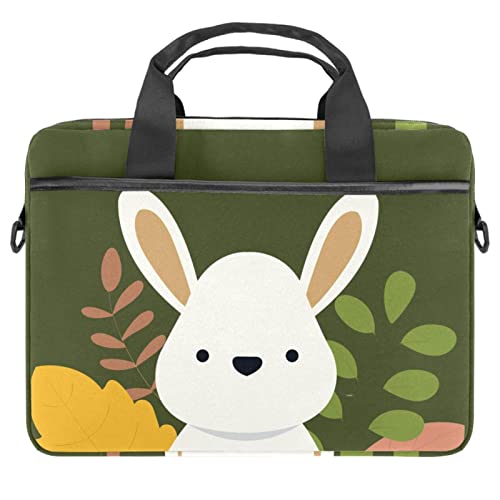 Sacoche ordinateur 13.3 14.5 pouces antichoc à motif Hello Autumn Bunny avec bandoulière