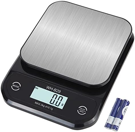 KAGO Food Scale - Kitchen Scales Digital Weight Grams and Oz,0.01oz/0.1g 7lb/3kg Waterproof Stainless Steel Weighing Platform for Cooking, Baking,Coffee Scale