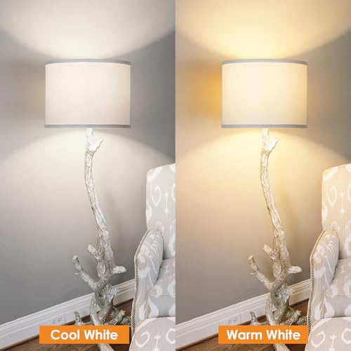 Lamp Shades Set of 2, Drum Lampshades 13" Top x 13" Bottom x 10" High with Spider Fitter, Large Replacement Lamp Shades for Table Lamps, Floor Lamps, Easy Assembly Required (2, White) by Qingmiao - Image 3
