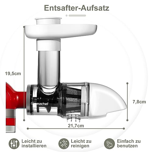 Accesorios para exprimidor KitchenAid Artisan - Juego de accesorios para exprimidor KitchenAid - Accesorios para exprimidor de verduras y frutas (aparato no incluido, sólo accesorios) - Blanco