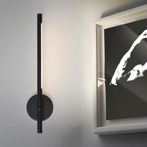 Lámpara de pared baño espejo con diseño largo lineal y aplique interior negro moderno
