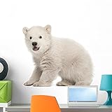 Wallmonkeys WM121680 Polar Bear Cub Standing Peel and Stick Wall Decals, 24" W x 18" H-Medium
