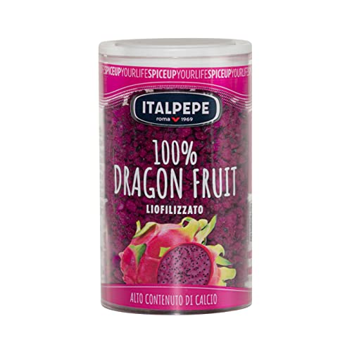 Italpepe, Dragon Fruit Liofilizzato, Alto contenuto di Calcio, Ideale da Aggiungere su Gelati e Yogurt, Ottimi per Creare Frullati e Colazioni Sane, Senza Zuccheri Aggiunti