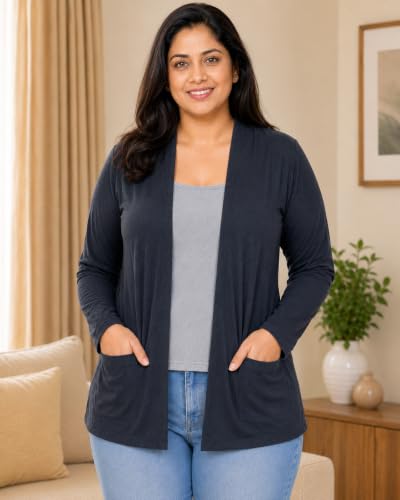 Image of In Love Women's Solid Open Front Shrug with Pockets