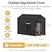 Outdoor Dog Kennel Cover 8x4x6 FT Full Coverage with Transparent PVC Window for Large Dogs, Heavy Duty 1200D Oxford All-Weather Waterproof Dog Cage Cover with UV Protection & Zippers,Cover Only