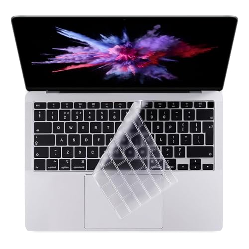 Ultra Dünn Tastaturschutz, Keyboard Cover, Tastatur Abdeckung Kompatibel mit Europa MacBook Air 13-15 Zoll A1466 A1502 Retina Display & Touch Layout TPU Klar Wasserdicht Staubdicht