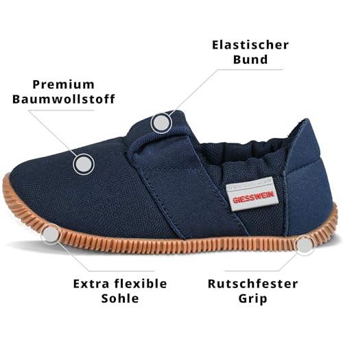 Giesswein SöLl - Slim Fit, Pantofole Piatte, Unisex - Bambini E Ragazzi, Blu 548, 28 Eu - 12