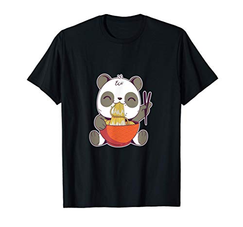 Cute Panda loves Ramen, Anime, Kawaii, japanese funny Camiseta