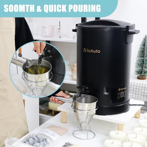 TOAUTO 30Lbs Digital Commercial Wax Melter for Candle Making Large Electric Wax Melting Pot for Candle Making Business with Temperature Control & Quick Pour Spout AC120V / 1100W - Image 5