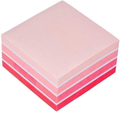 Vista 3 de Post-it Sticky Notes Cube Colección de colores pastel, paquete de 1 bloc, de 450 hojas, 2.992 in x 2.992 in, colores rosa, blanco y naranja, notas