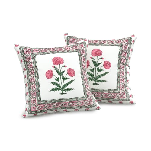 Image of BLOCKS OF INDIA 200TC Diwan Set Cotton 8 Piece | Deewan Printed Bedsheet Sets for Living Room Hall (Set of 8 Piece, 1-Bed Sheet | 2-Bolster Cover | 5-Cushion Cover (Color 47)
