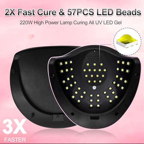 LKE UV Nail Lamp, 72W LED Nail Lamp Nail Dryer Light for Nails with 3 Timer Setting & LCD Touch Display Screen for Home and Salon Use (B-White)