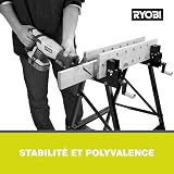 RYOBI Établi Pliable RWB02 Plateau Pivotant 0 à 80° Hauteur Réglable Métal - 5