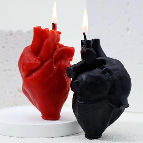 Anatomical Heart Shaped Candle Gift Pine Fragrance Natural Soy Wa...