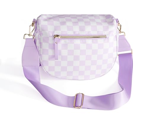 Image of FEIBOON Spacious Checkered Nylon Crossbody Bag Bum Bag Handbags Wallets for Women
