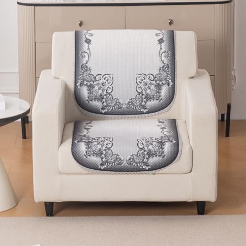 Image of HOKIPO HeavenHue Sofa Cover 1 Seater for Seat & Back, Twilight Lace