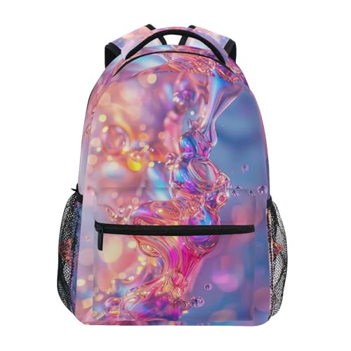 Elementary School Backpack for Boys Girls, Lightweight Printed Travel Bookbag, Back to School Essentials, 15L