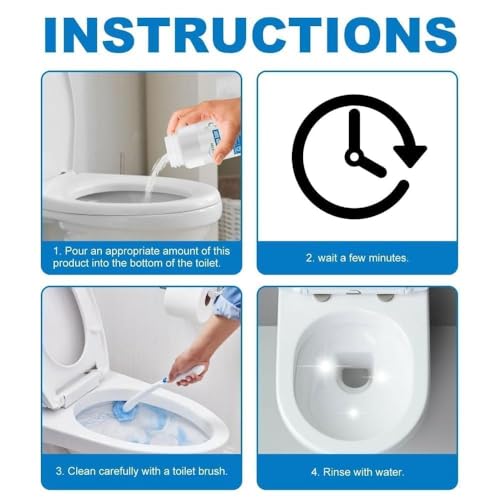 Image of Toilet Active Oxygen Agent Cleaner Toilet Powder with Super Active Cleaning Liquid Agent, Can Effectively Remove Stubborn Dirt from Etc- 250 Gram+100 Ml (WHITE)