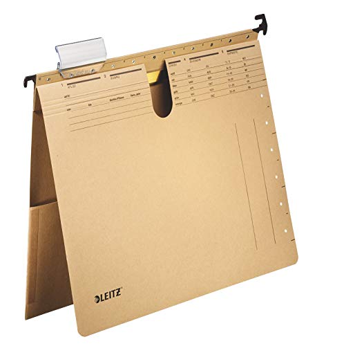 Leitz Alpha Duo Hanging Files, ® CFM Binding with Bag/Sodium Cardboard/Natural Brown