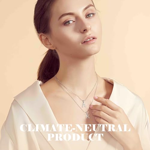 925 Sterling Silver A-Z Letter Necklaces, Exquisite Silver Letter Pendant Necklaces, Ideal for Daily Wear and Perfect as a Jewelry Gift for Women.T2452