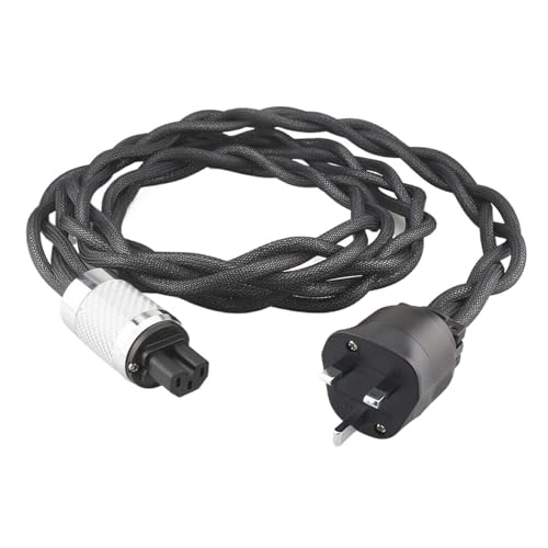 Audiophile AC HiFi Audio Power Cable Silver Plated 8N Main Cord with UK EU US AU Plug(AU Version,0.5m)