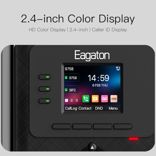 Teléfono IP Empresarial EAGATON T62P VoIP 4 Líneas 2.4'' miniatura 4
