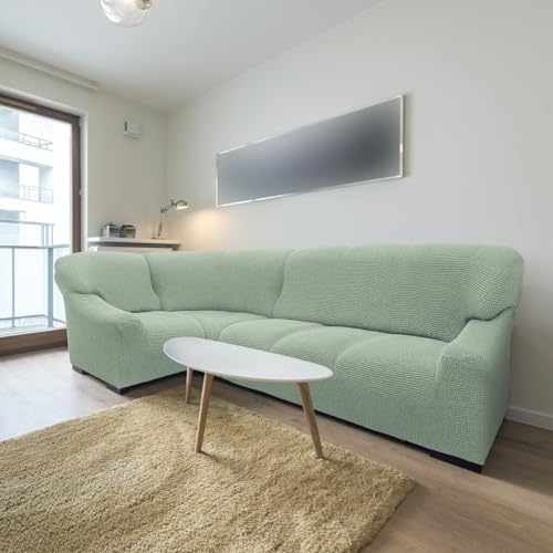 SOFASKINS super elastischer ecksofa überzug, waschbar, hochwertig, atmungsaktiv, bequem und langlebig, Sofa überzug, Einfach anzubringen, Maße (340-540 cm), Farbe Türkis