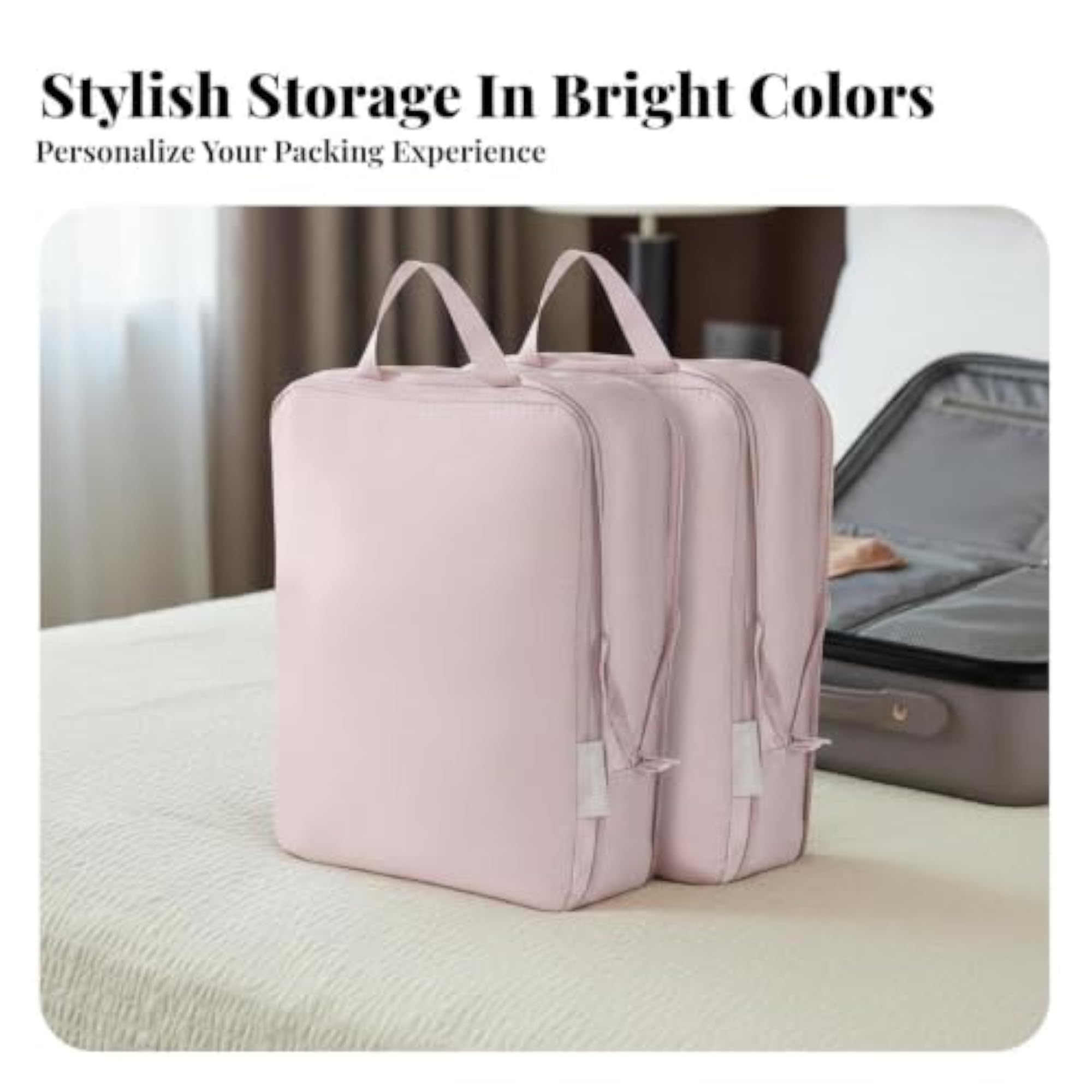 Travel Clothes Compression Packing Cube Set, Large Capacity
