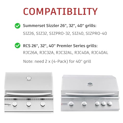 GDCERIX Grill Briquettes Tray Replacement Kit for Summerset Sizzler 26" 32" 40" Grill, Heat Plate and Grill Burner for RCS RJC26A RJC32A RJC40A Grill Replacement Parts, 4 Pack by GDCERIX - Image 3