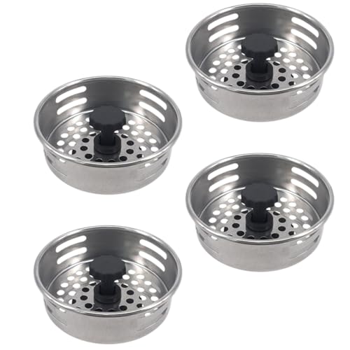 Zerodeko 4Pcs Stainless Steel Shower Drain Hair Catcher with