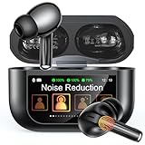 ZZU Wireless Earbuds, Bluetooth Ear Buds 5.4 with Smart Touch Screen, ENC Noise Cancelling Headphones with 48H Playtime, HiFi Stereo Sound, 5 EQ Modes, Lightweight Earphones for iPhone/Android- Black