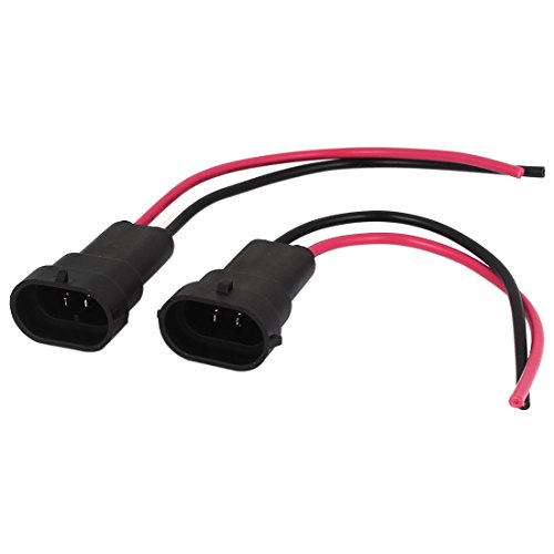 2 Pcs H11 Headlight Bulb Male Wire Socket Adapters