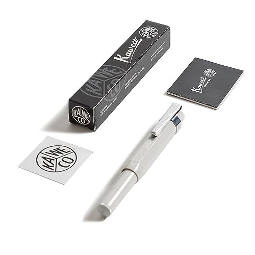 Kaweco SKYLINE Fountain Pen Pebble Grey, Fine Nib Sport Octagonal Clip Chrome