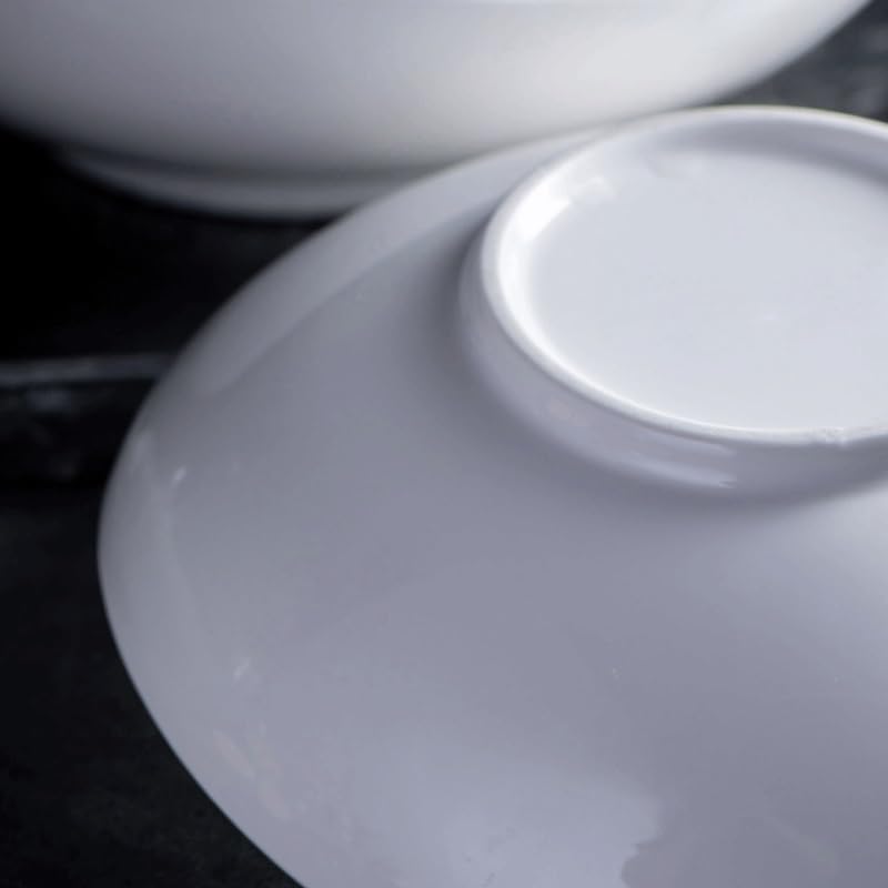 White Irregular Ceramic Bowl Ramen Salad Restaurant Tableware