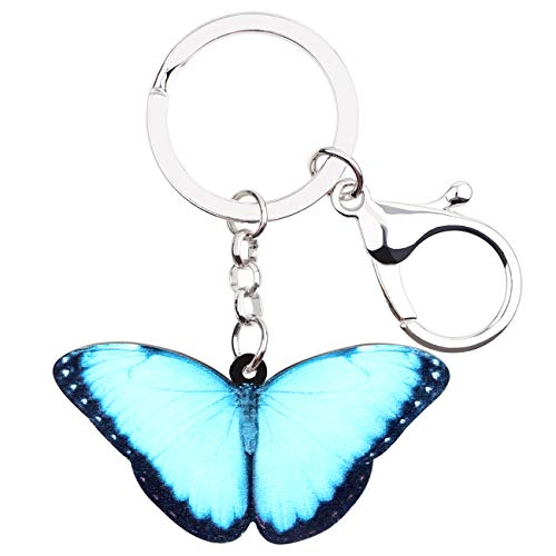 Bagues insectes porte-clés papillon BONSNY Morpho femme