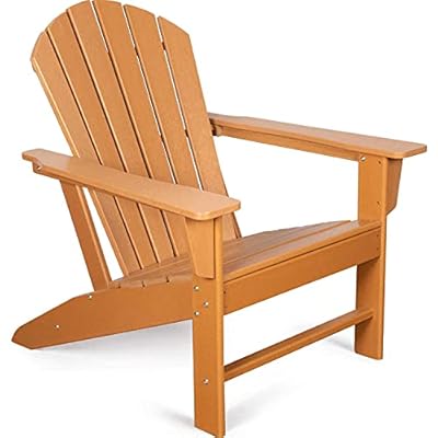 WMK Adirondack Chairs,Patio Outdoor Chairs,Fire Pit Chairs,Plastic Resin Deck Chair Weather Resistant Lounge Chair (Teak… 41YFSZ1mrPS. SS400