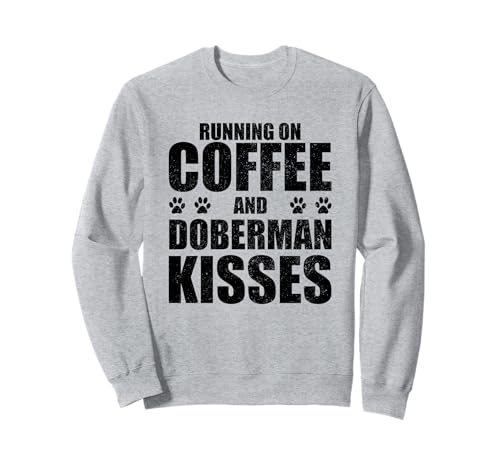 Doberman dice que el dueño del perro café y Doberman besa el amor Sudadera