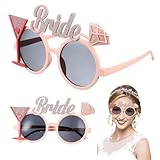 Gadpiparty 2er-Set Lustige Brillen für Braut und Bräutigam, Robuste Foto-Requisiten aus Kunststoff für Junggesellenabschied, Hochzeit & JGA Deko, Pink & Schwarz
