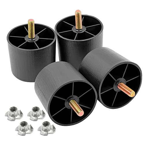 Masendelk 2 Inch Plastic Furniture Legs, Round Tapered Table Legs Black Sofa Legs Replacement Legs With M8 Hanger Bolts For Couch Table Sofa, Pack Of 4 #TOP3