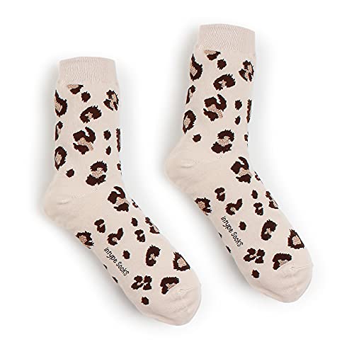 Leopard Pattern Cotton Socks (Crew 4 Pairs) Hg #TOP4