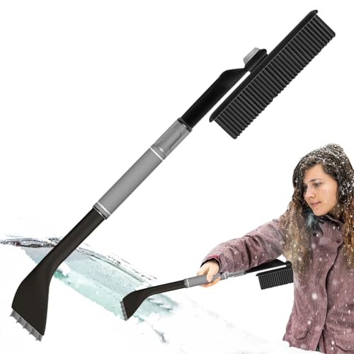 Grattoir à glace pour vitre en aluminium ergonomique pour dégivrer le pare-brise sans effort