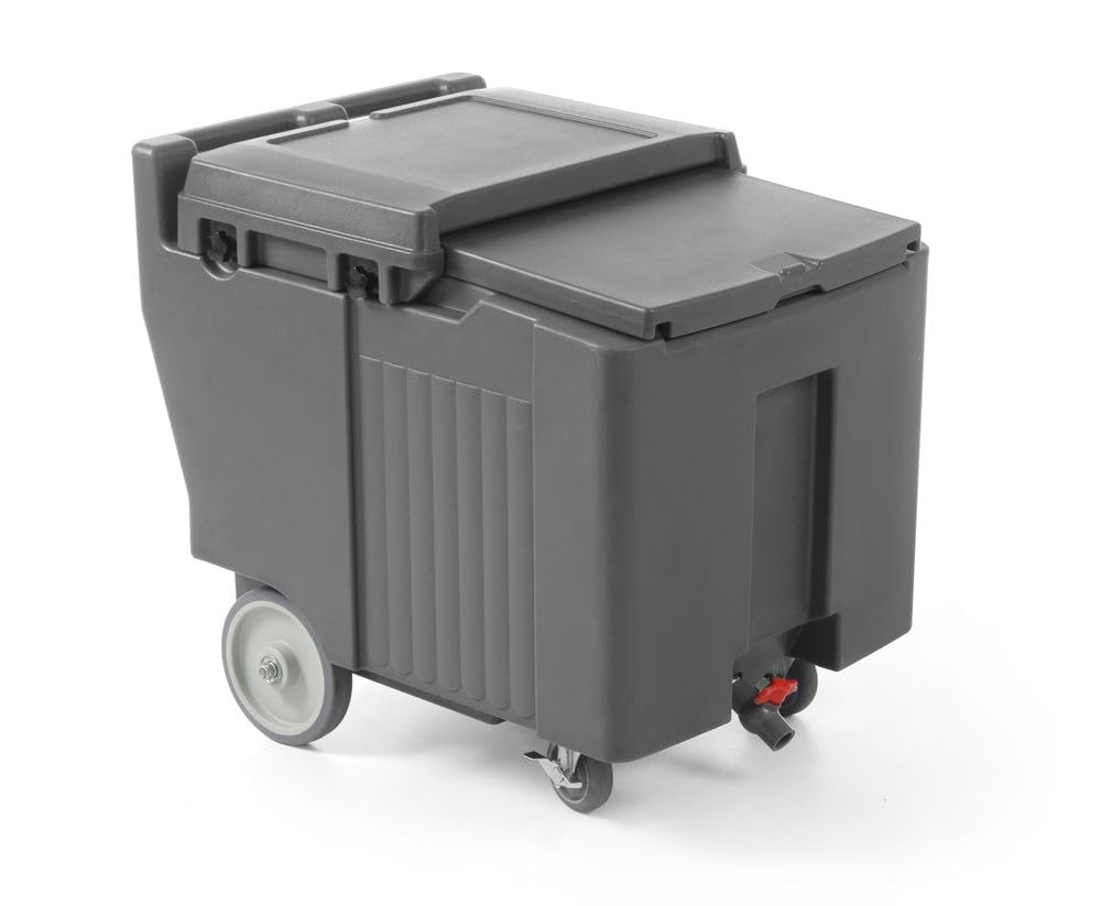 HENDI Contenedor isotérmico para hielo 110L, AmerBox, con tapa corredera y desagüe con grifo, 585x800x(H)745mm, HDPE