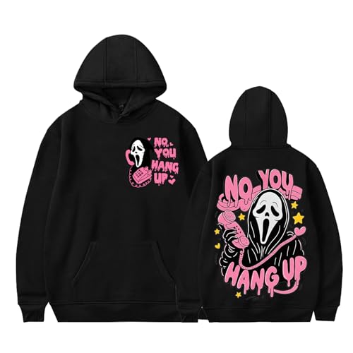 No You Hangs Up Hoodie Screams Ghosts Hoodies Face Graphic Sweatshirts For Women Men Black