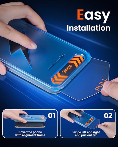 Image of Mkeke for iPhone 17 Pro Max Screen Protector 3 Pack [9H+ Hardness] [Military-Grade Drop Protection] [Sensitive Touch] [Easy Installation] [HD Clear] Full Edge Coverage Tempered Glass