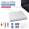 VikTck External USB-C SuperDrive DVD CD Drive Portable DVD CD Reader/Burner for Apple-MacBook Air/Pro/iMac/Mini/MacBook Pro/ASUS/DELL/Laptop with USB-C Port Plug and Play