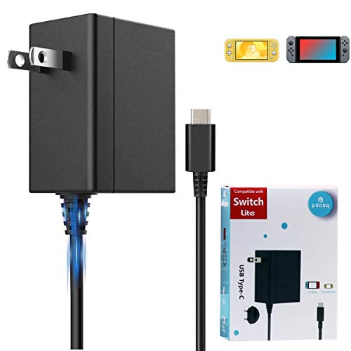 pdobq Charger for Switch, Fast Charging Power Adapter Compatible with Nintendo Switch and Switch Lite AC Adapter Charger, 15V2.6A Support TV Mode